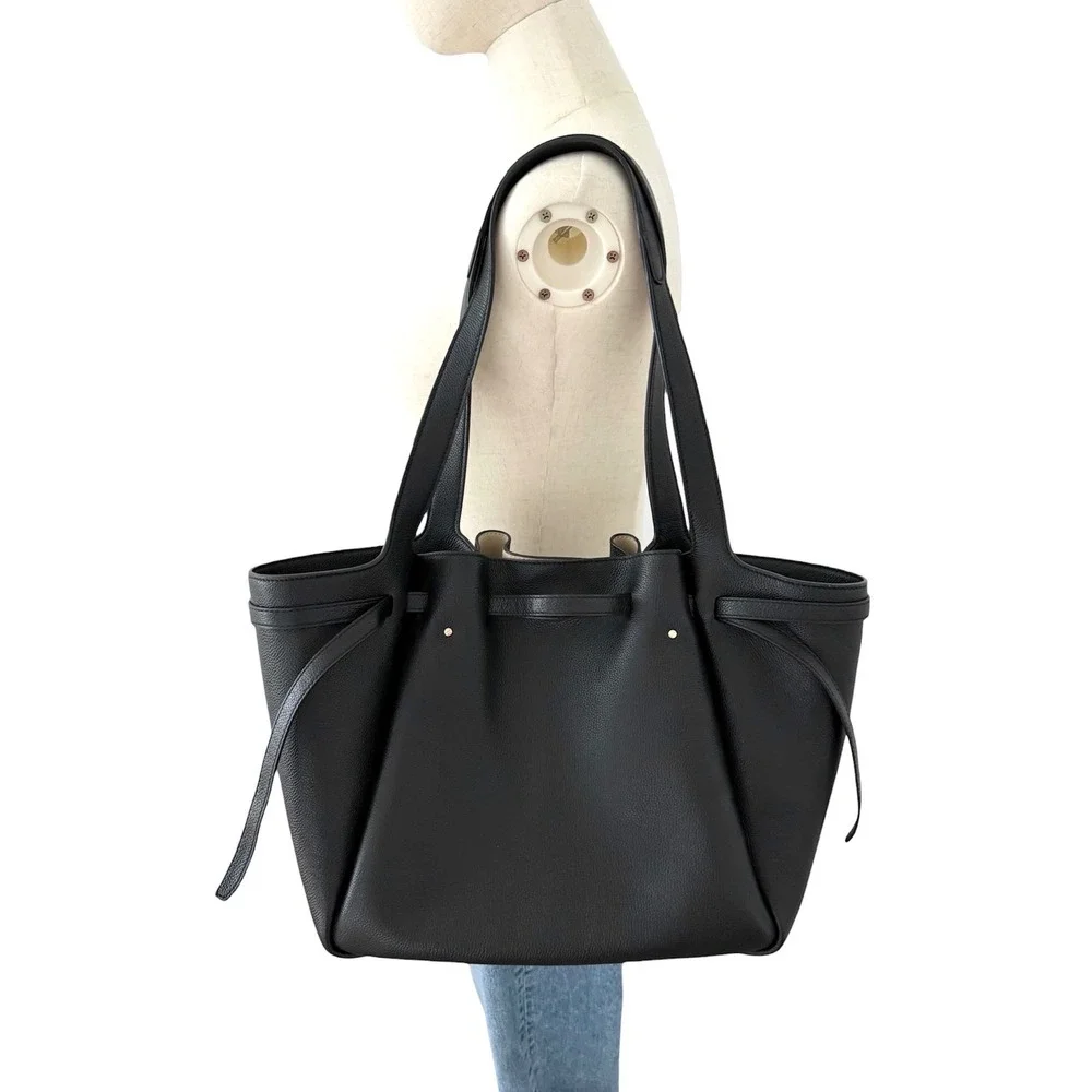 Tory Burch Black Romy Pebble Tote Bag